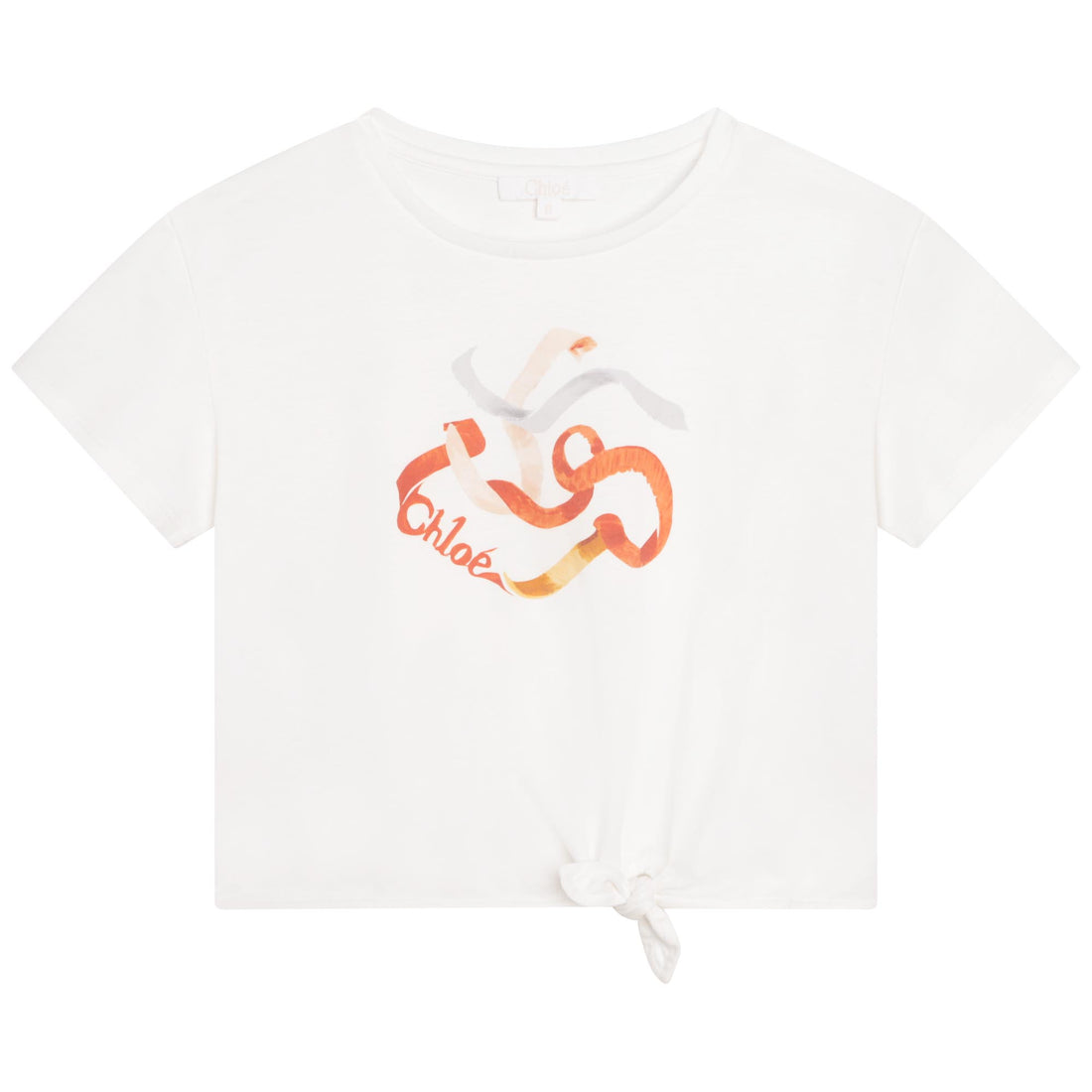 Chloe Offwhite Short Sleeves Graphic Tee-Shirt