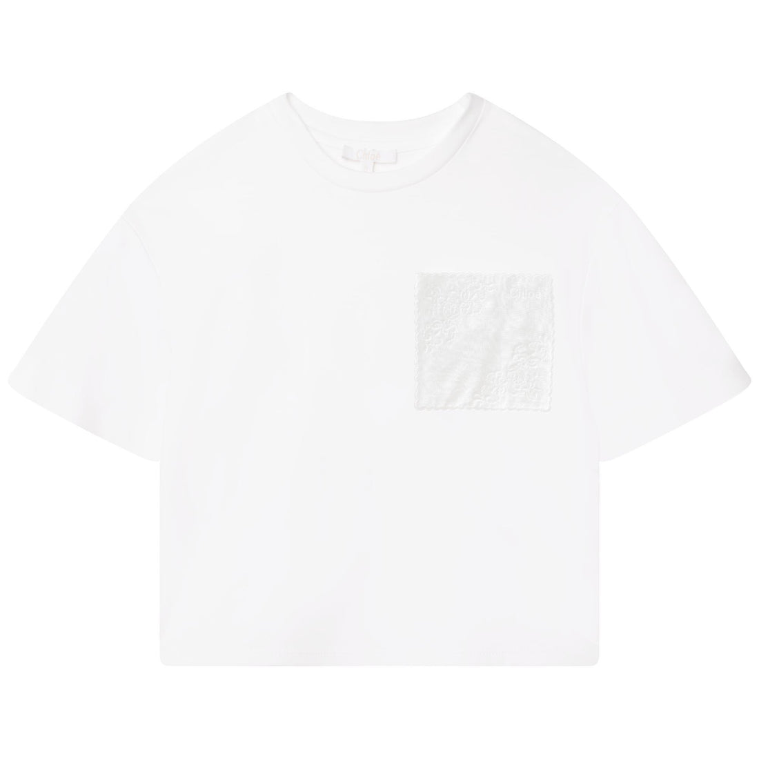 Chloe Offwhite Short Sleeves Pocket Tee-Shirt
