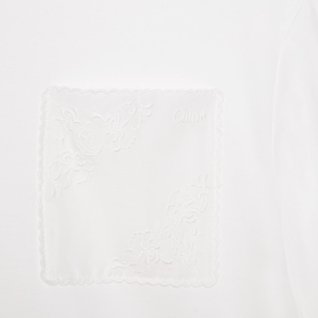 Chloe Offwhite Short Sleeves Pocket Tee-Shirt