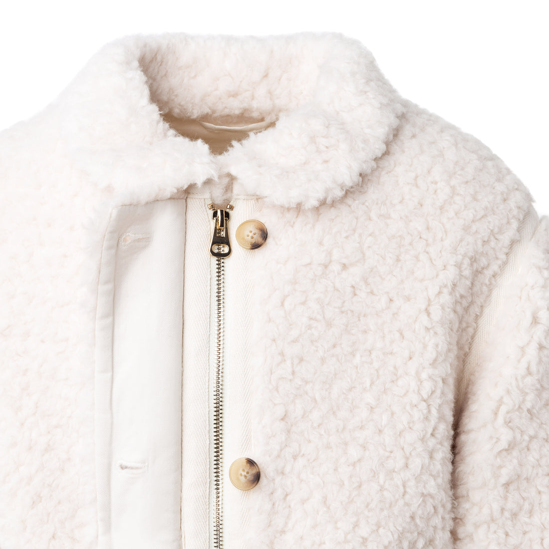 Chloe Ivory Faux Sherling Coat