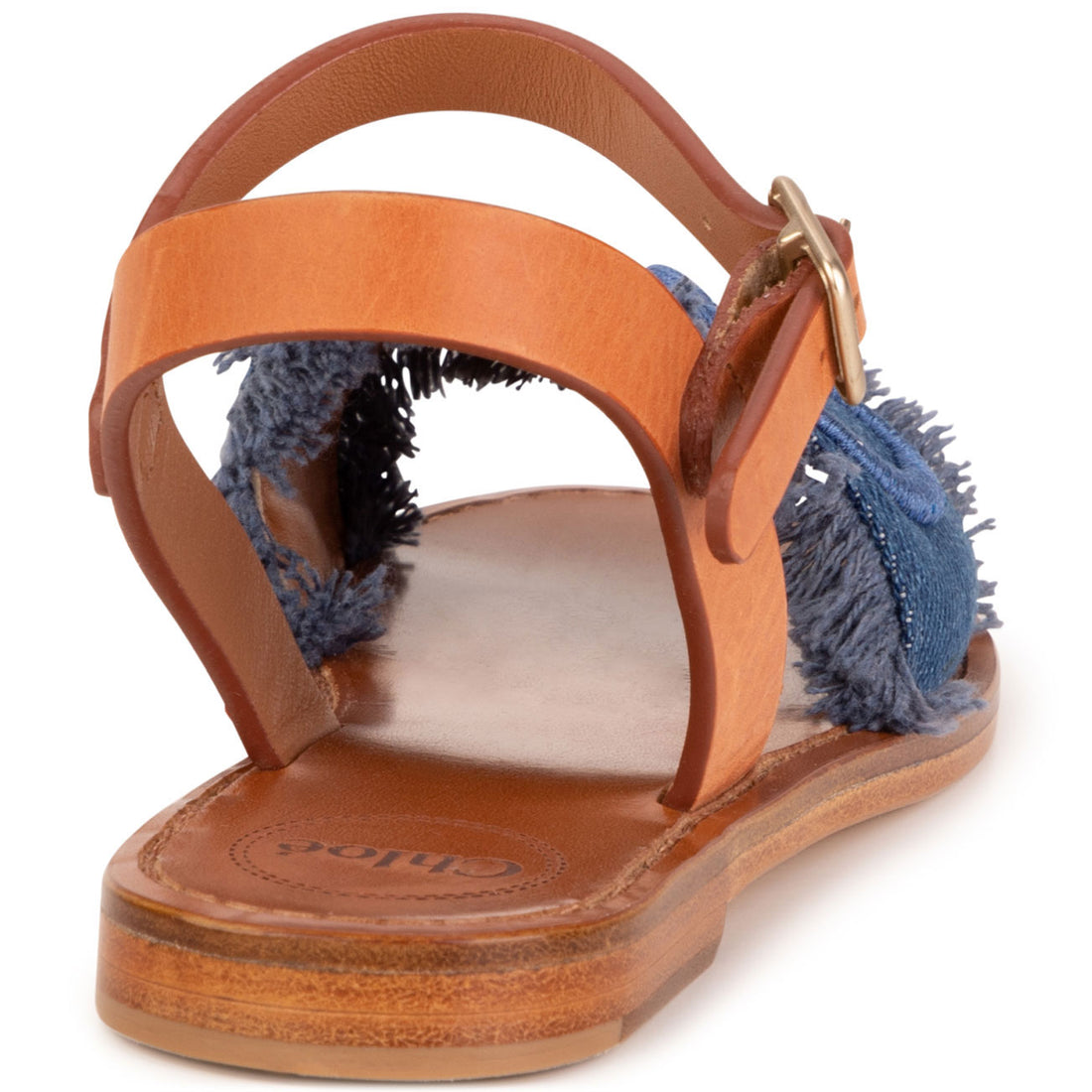 Chloe Denim Logo Sandals