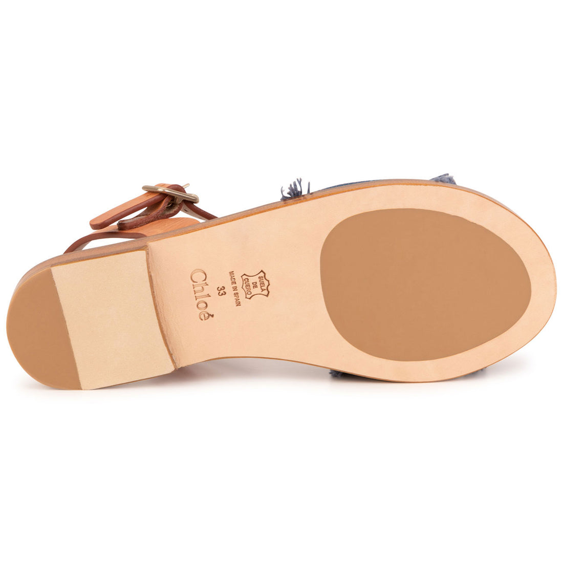 Chloe Denim Logo Sandals