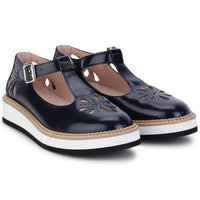 Chloe Navy Mini Me Leather Derbies