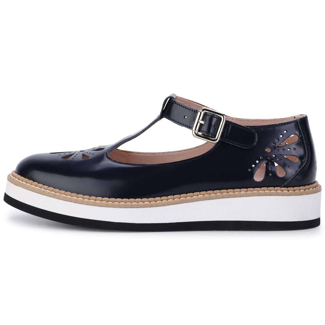 Chloe Navy Mini Me Leather Derbies