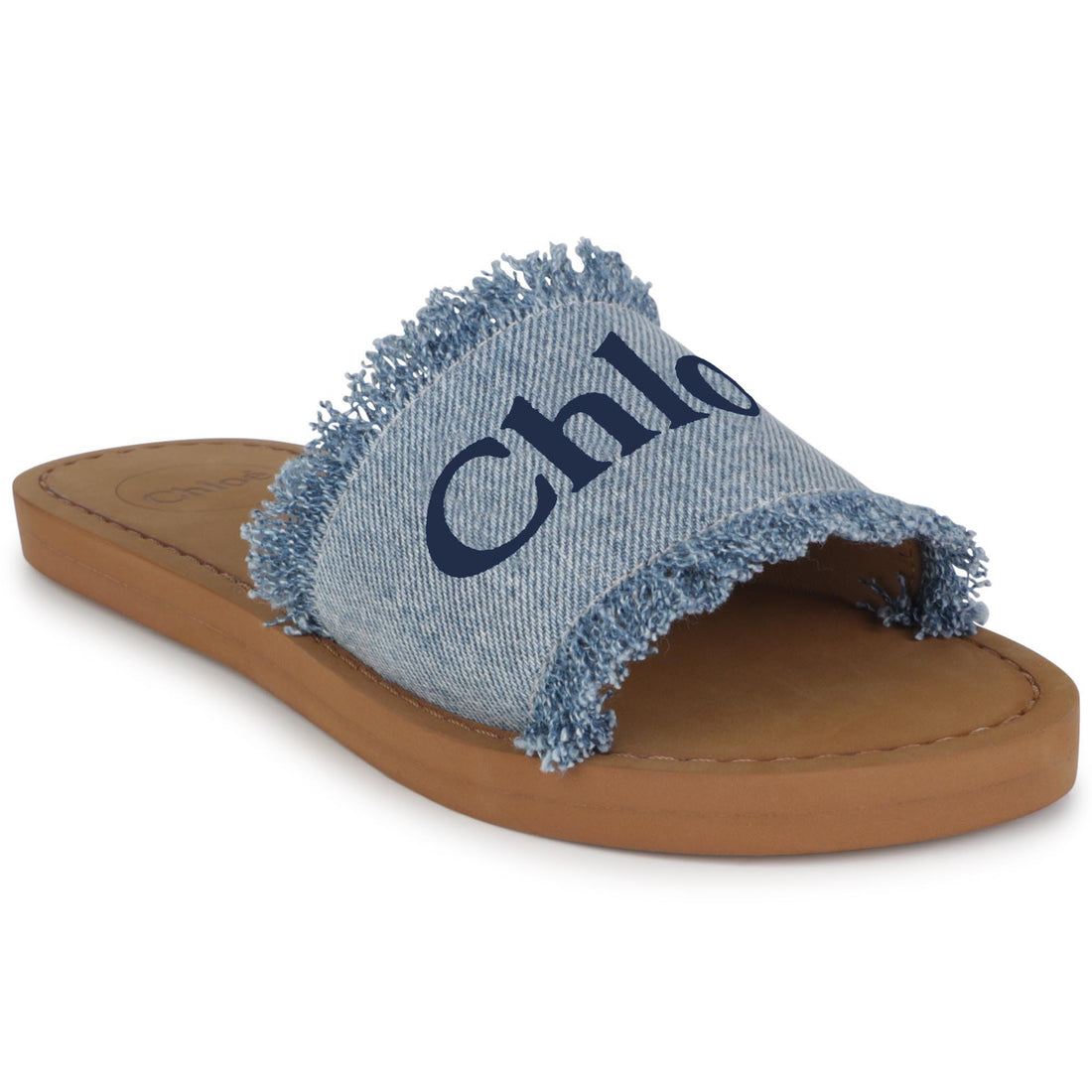 Chloe Denim Blue Aqua Slides