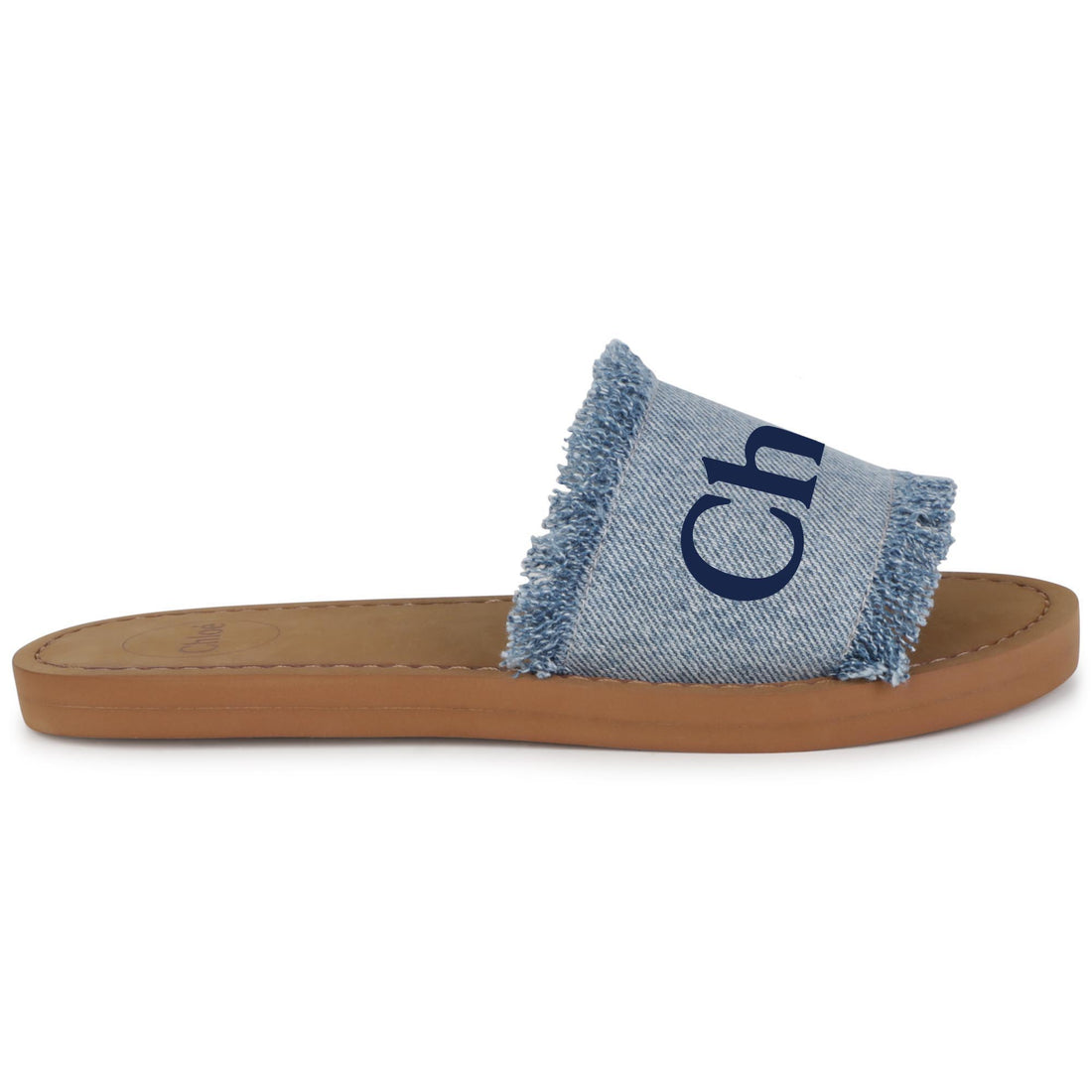Chloe Denim Blue Aqua Slides