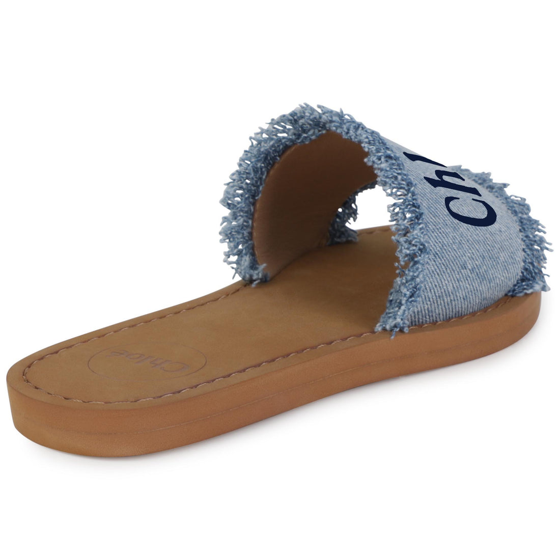 Chloe Denim Blue Aqua Slides