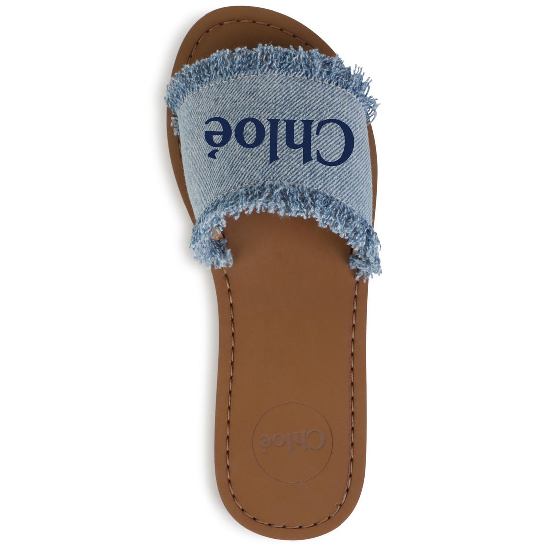 Chloe Denim Blue Aqua Slides