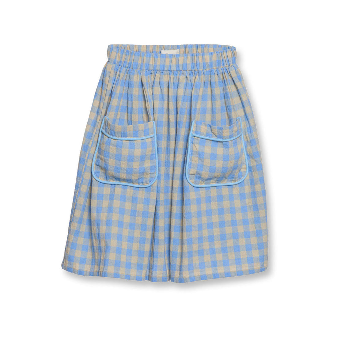 Wander and Wonder Cloud Check Gathered Skirt