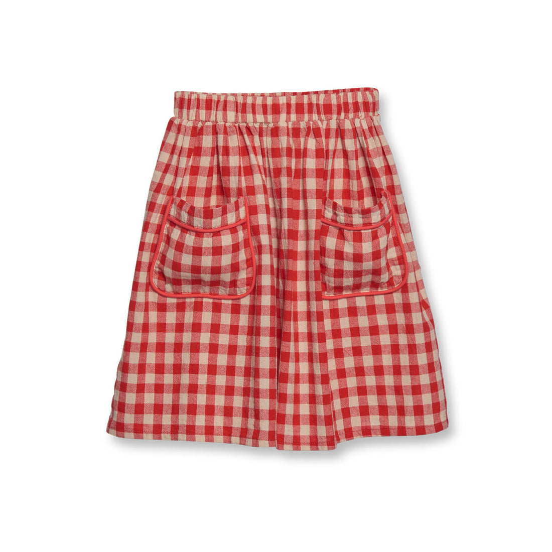 Wander and Wonder Red Check Gathered Skirt