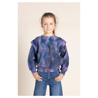 Finger in the Nose Carly Dark Purple Tie And Dye Rounded Effect Sweater