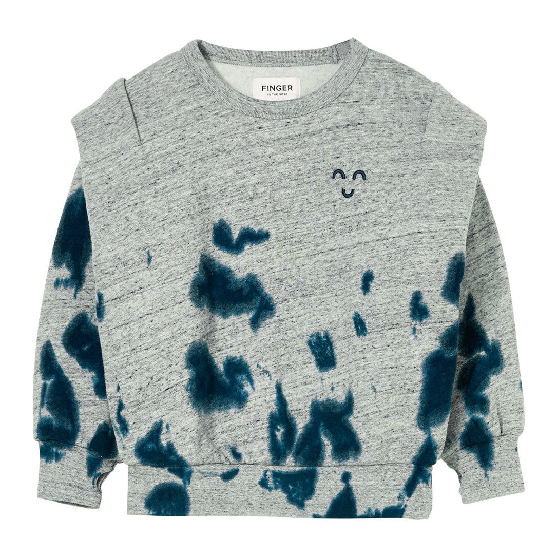 Finger in the Nose Heather Grey Tie Dye Crew Neck Sweater