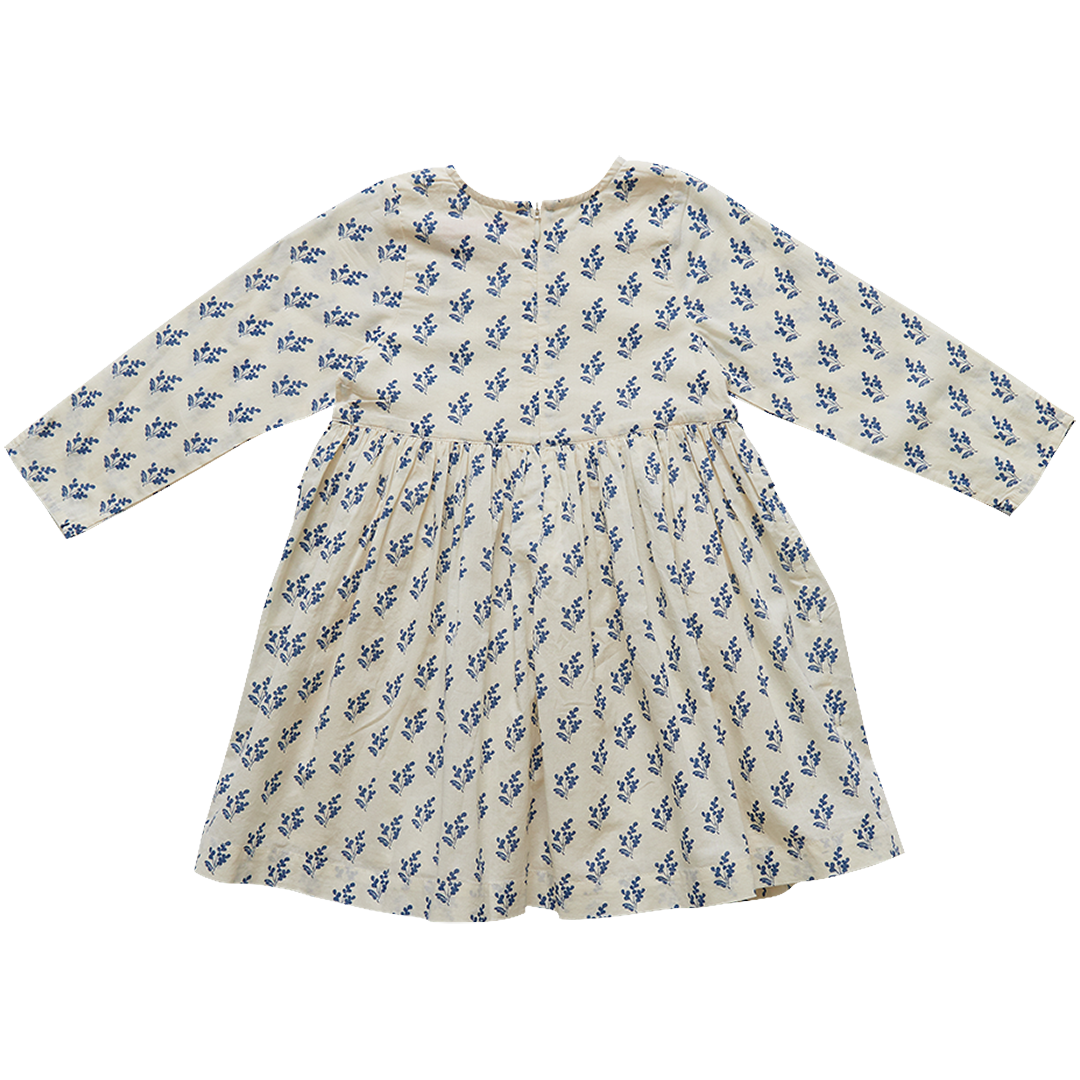 Pink Chicken Caroline Dress - Dark Blue Royal Block Print