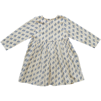 Pink Chicken Caroline Dress - Dark Blue Royal Block Print