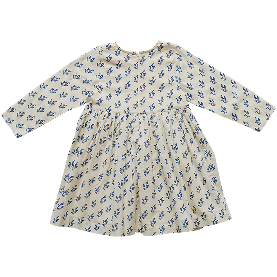Pink Chicken Caroline Dress - Dark Blue Royal Block Print