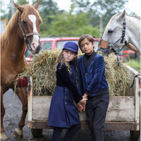 Coco Blanc Navy Velour Double Breasted Blazer