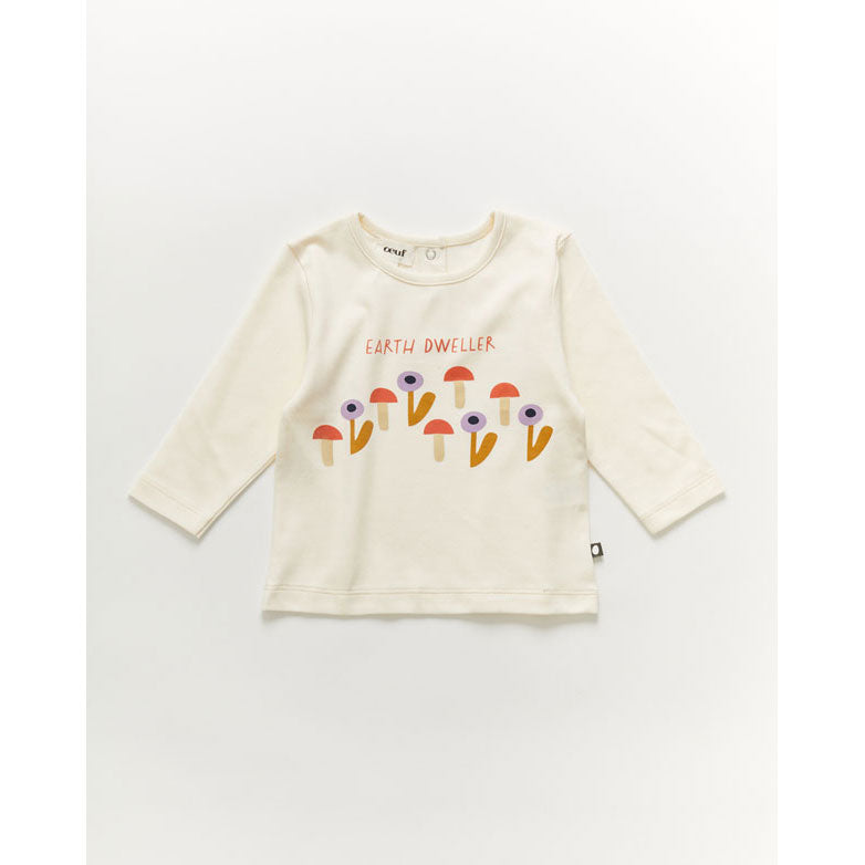 Oeuf Ls Tee Shirt-Earth Dweller/Gardenia