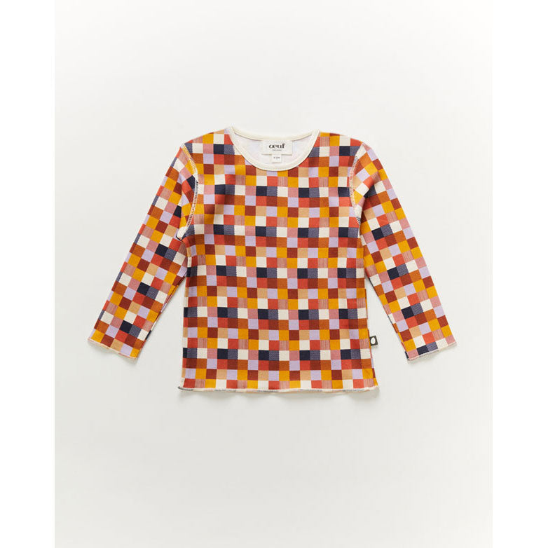 Oeuf Ls Kid Tee-Rose Check