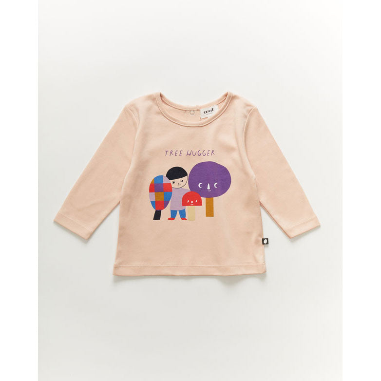 Oeuf Ls Tee Shirt-Tree Hugger/Silver Peony
