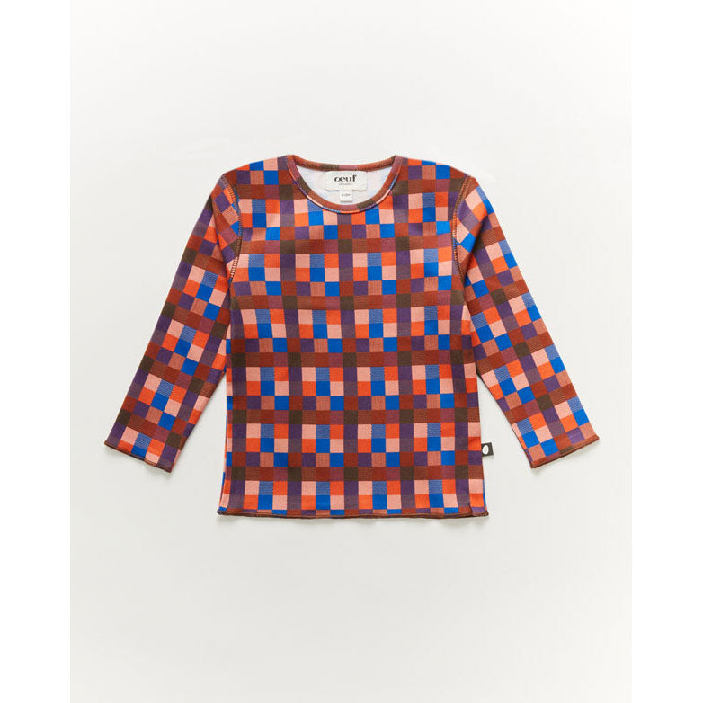 Oeuf Ls Kid Tee-Huckleberry Check