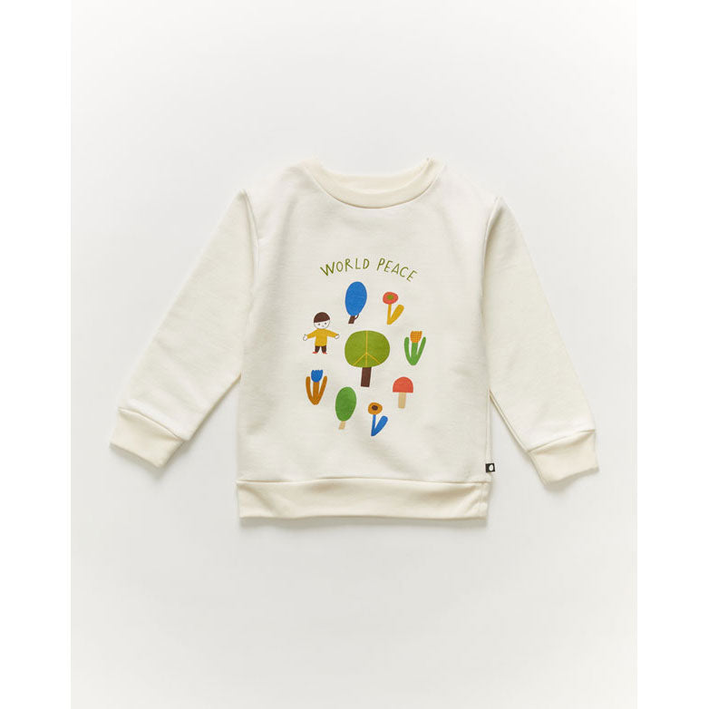 Oeuf Kids Sweatshirt-World Peace/Gardenia