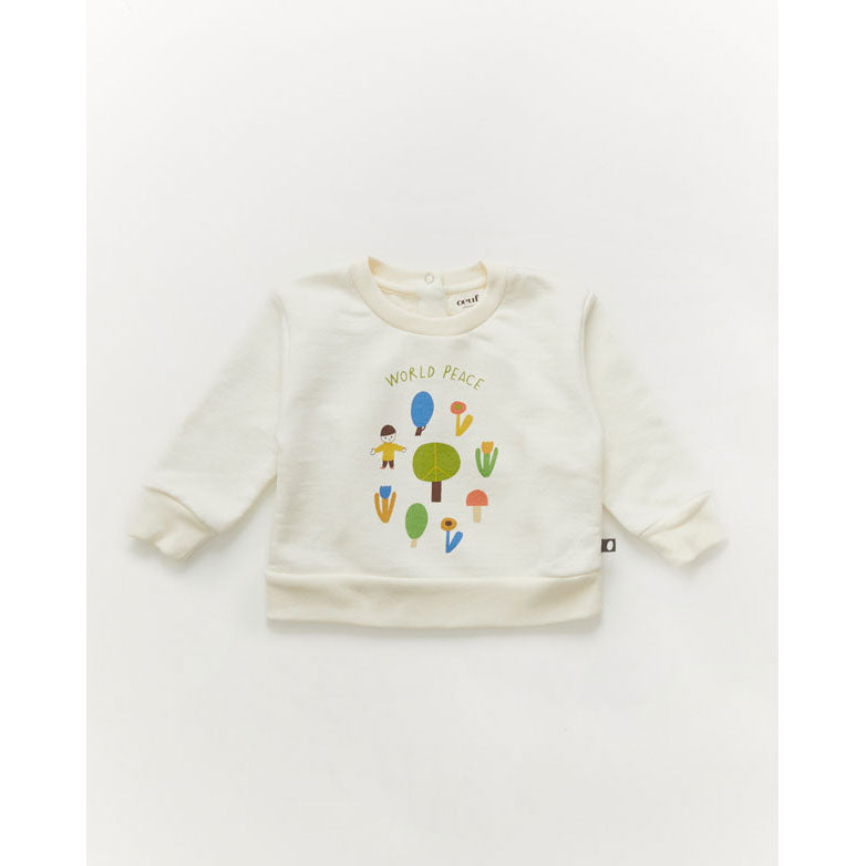 Oeuf Baby Sweatshirt-World Peace/Gardenia