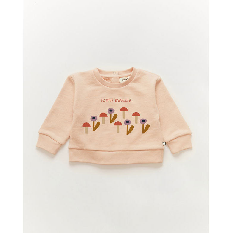 Oeuf Baby Sweatshirt-Earth Dweller/Silver Peony