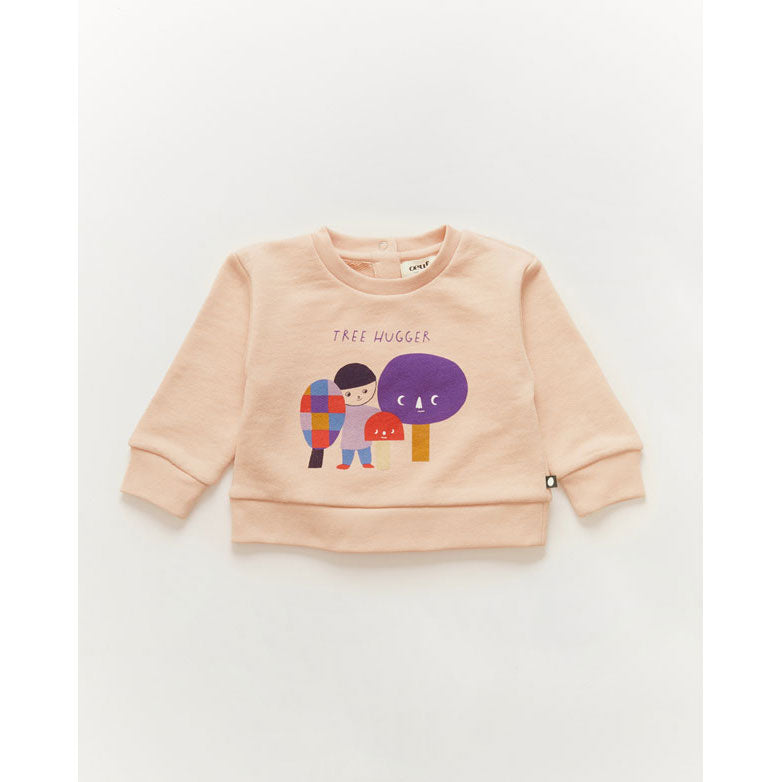 Oeuf Baby Sweatshirt-Tree Hugger/Silver Peony