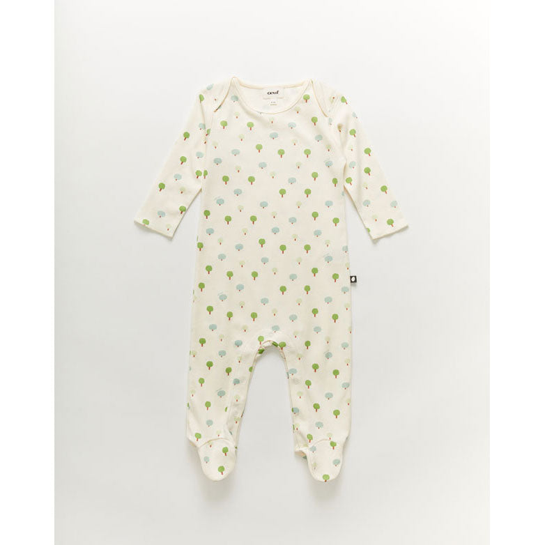 Oeuf Footie Jumper-Tree/Gardenia