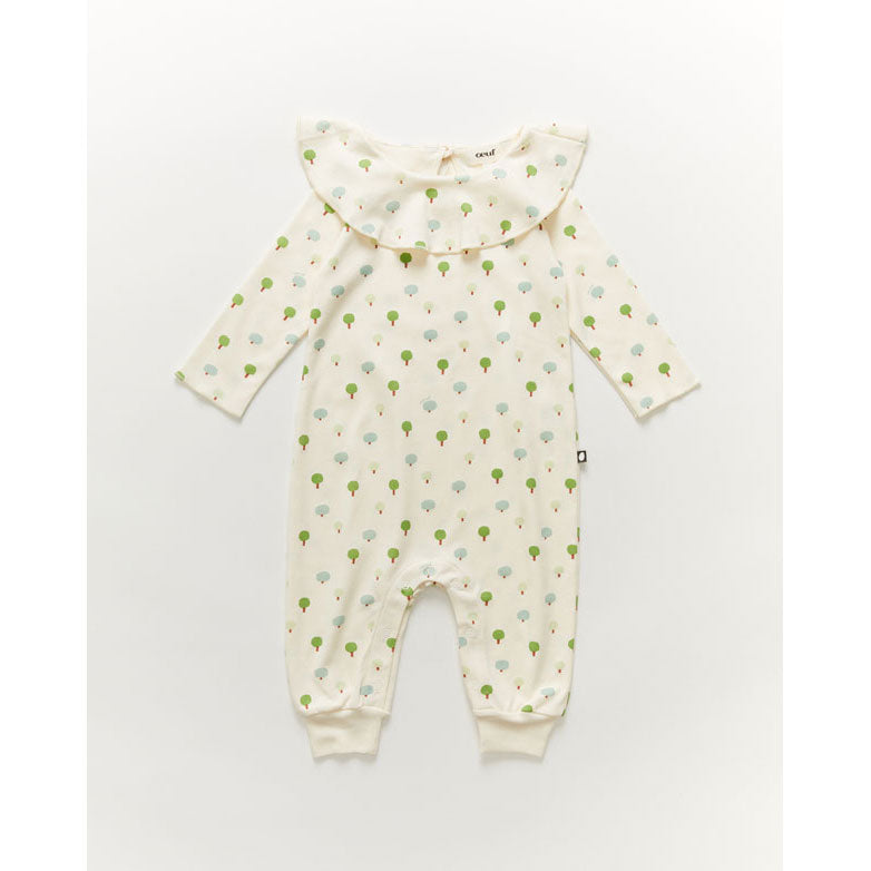 Oeuf Ruffle Collar Jumper-Tree/Gardenia