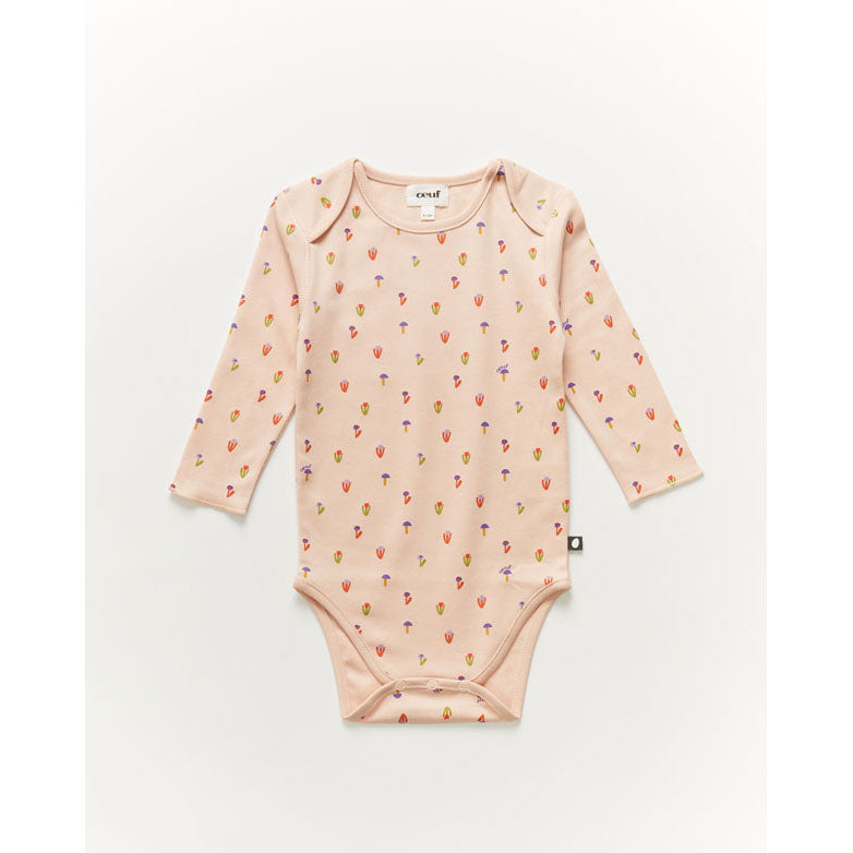 Oeuf Onesie-Flower/Silver Peony