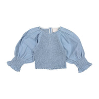Steph Chambray Shirred Top