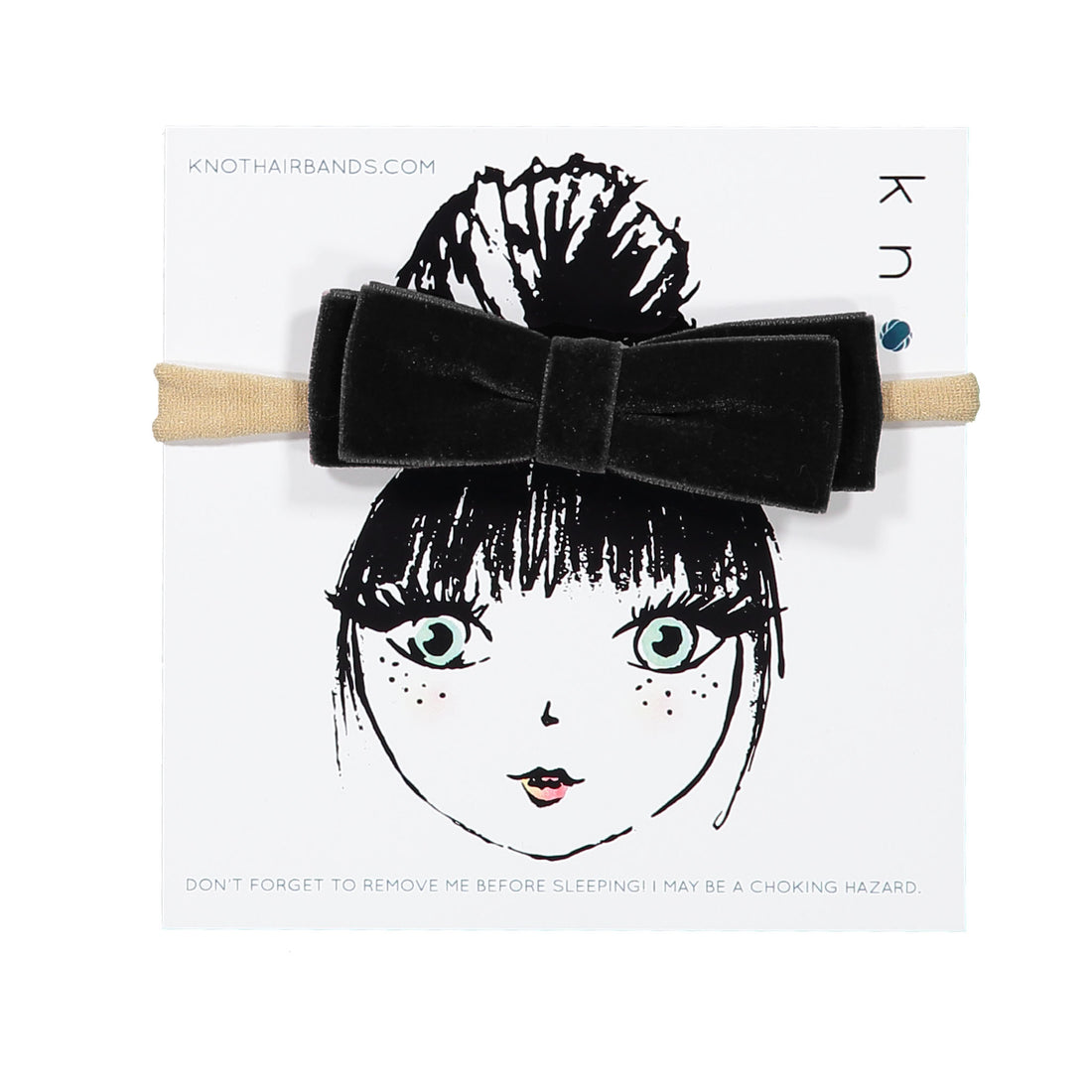 Knot Hairbands Velvet Ribbon Bow Band // Black
