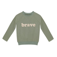 Little Hedonist Oil Green - Brave Crewneck Sweater