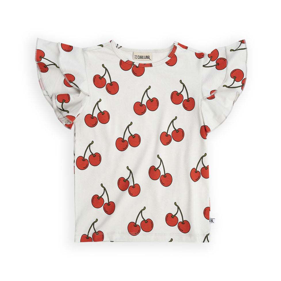 Carlijnq Cherry Ruffled Tshirt