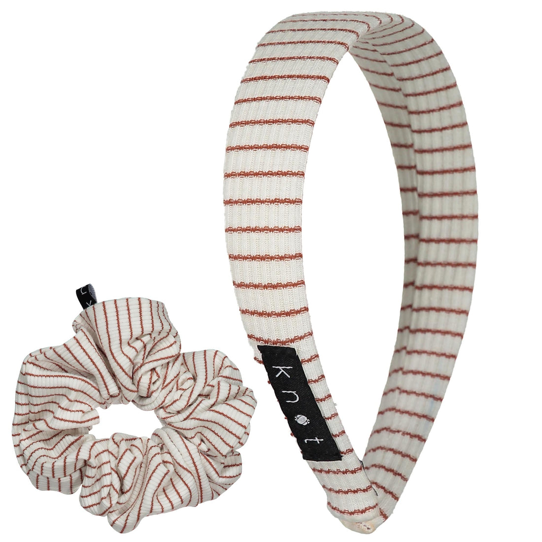 Knot Hairbands Coastal Striped Headband Set // Brunette