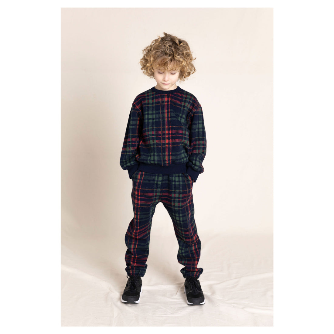 Finger in the Nose Conor Khaki Checkers Loose Fit Sweatpants