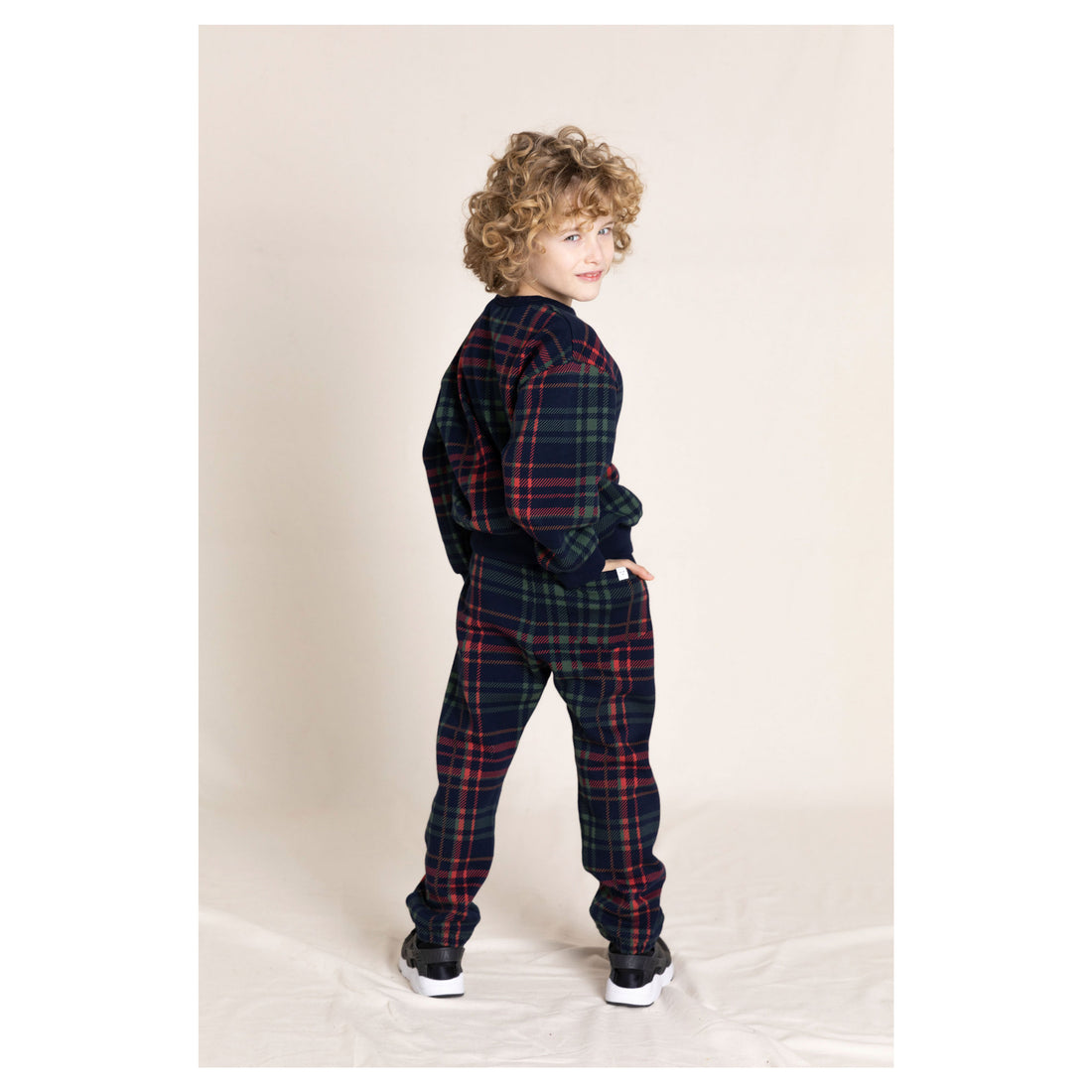 Finger in the Nose Conor Khaki Checkers Loose Fit Sweatpants
