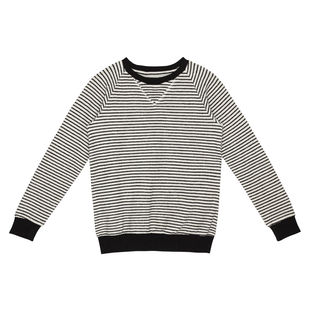 Little Hedonist Black Striped Towel Sweater