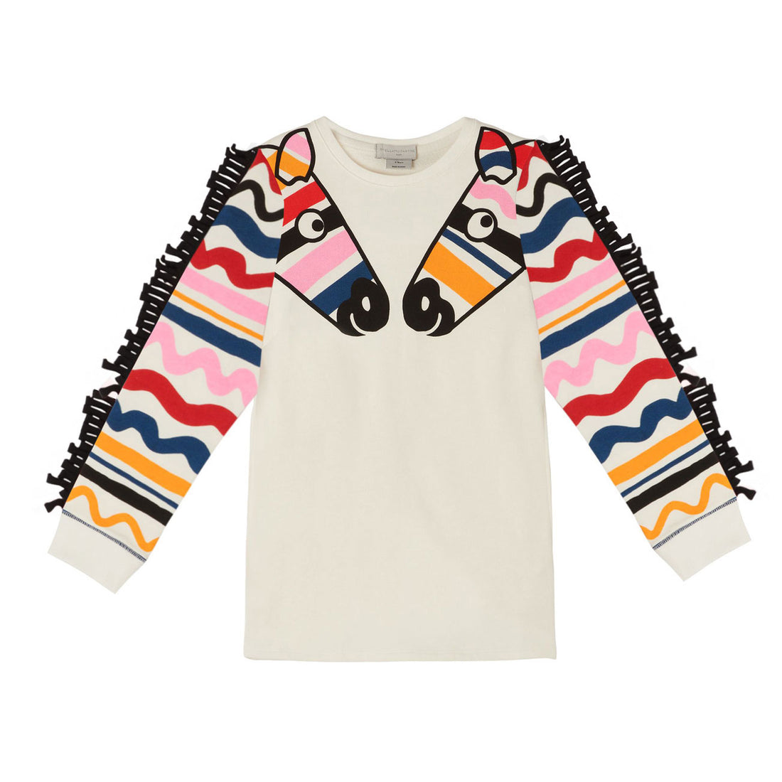 Stella McCartney Zebra Fringe Sweatshirt Dress