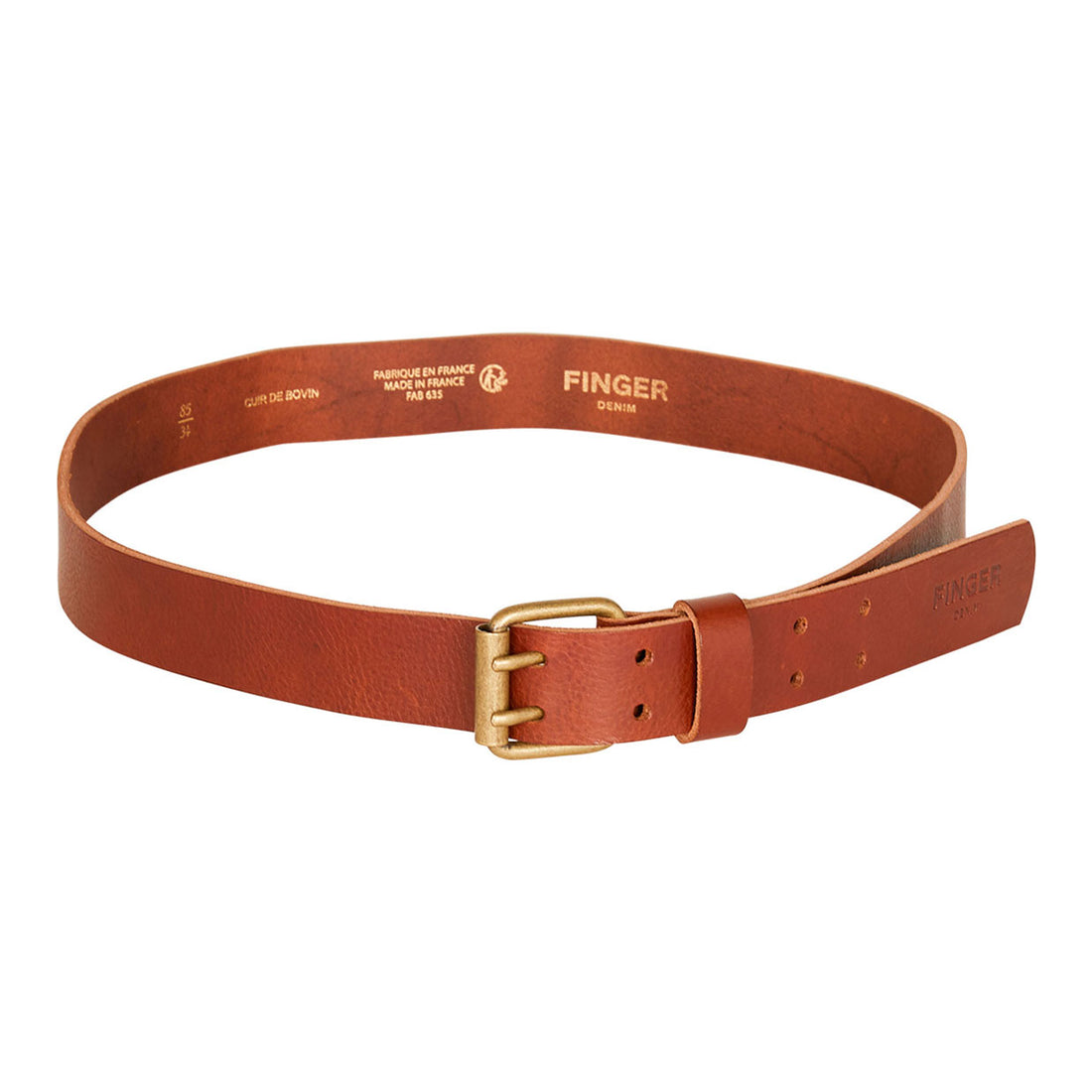 Finger in the Nose Curtis Brown Leather Belt