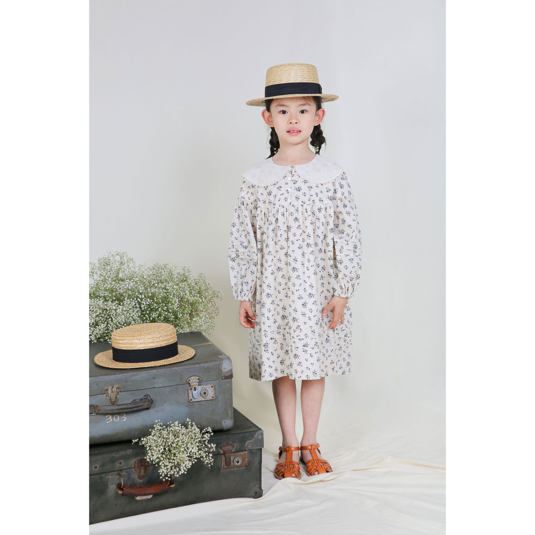 Cera una volta Flower Blue Angela Dress