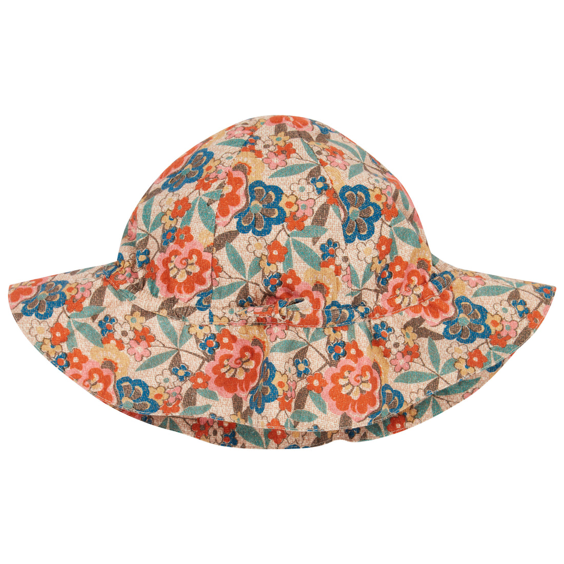 Caramel Vintage Floral Print Cadia Hat