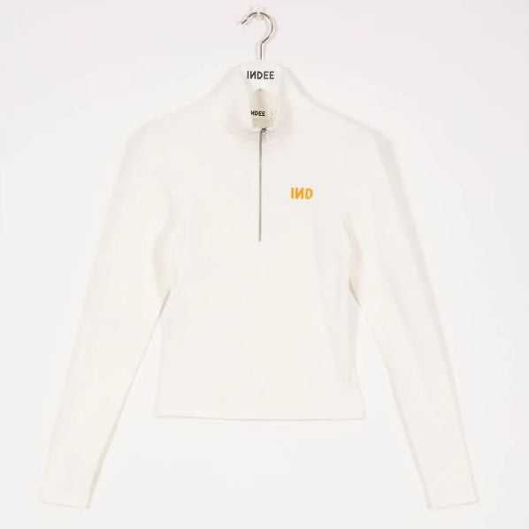 INDEE Off White Turtle Neck T Shirt