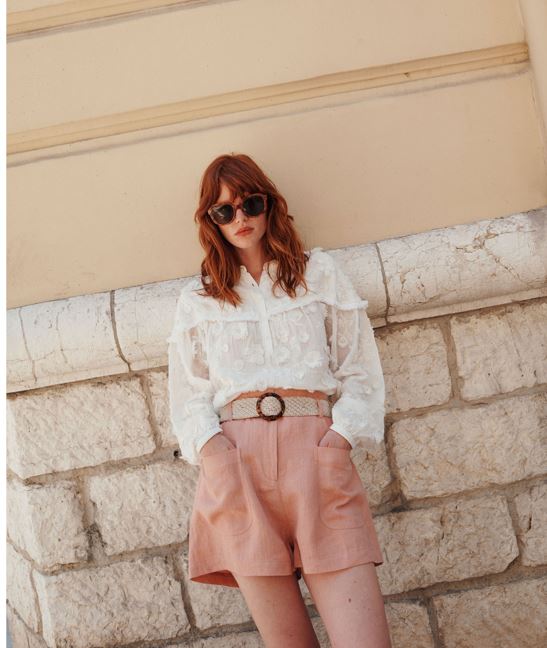 Louise Misha White Camilla Womens Blouse