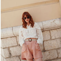 Louise Misha White Camilla Womens Blouse