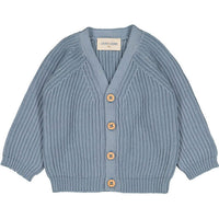Louis Louise Blue Knitted Cotton Hubert Baby Cardigan