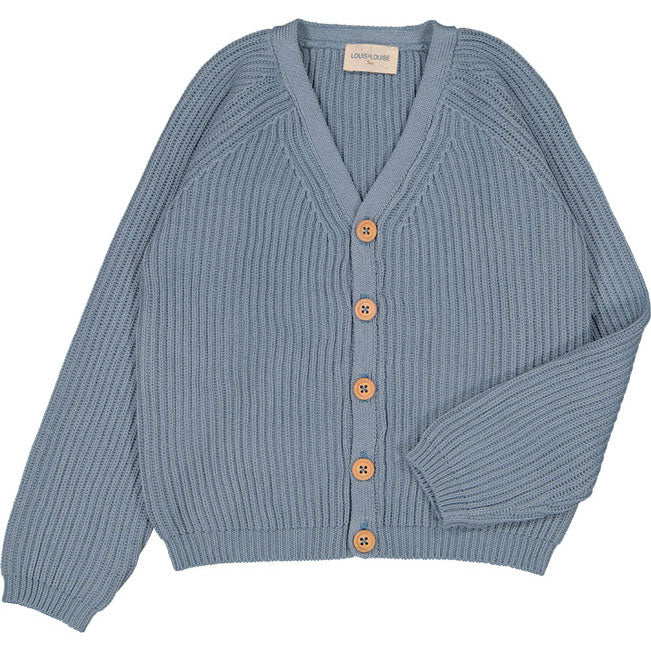 Louis Louise Blue Knitted Cotton Hubert Cardigan