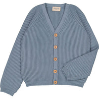 Louis Louise Blue Knitted Cotton Hubert Cardigan
