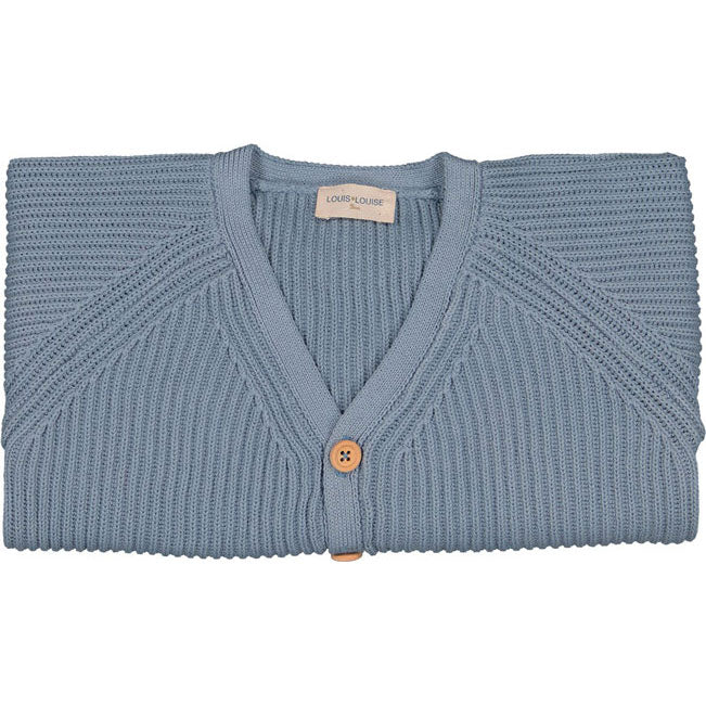 Louis Louise Blue Knitted Cotton Hubert Cardigan